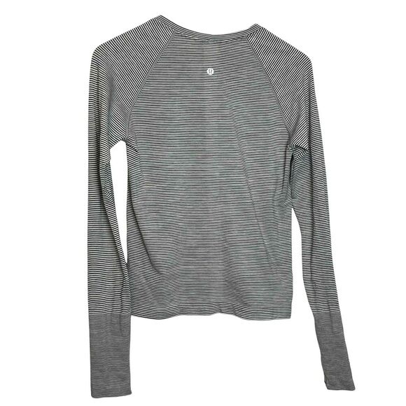 Lululemon Swiftly Tech Long Sleeve 2.0 *Race Length *Tempo Stripe White/Black - Picture 4 of 8